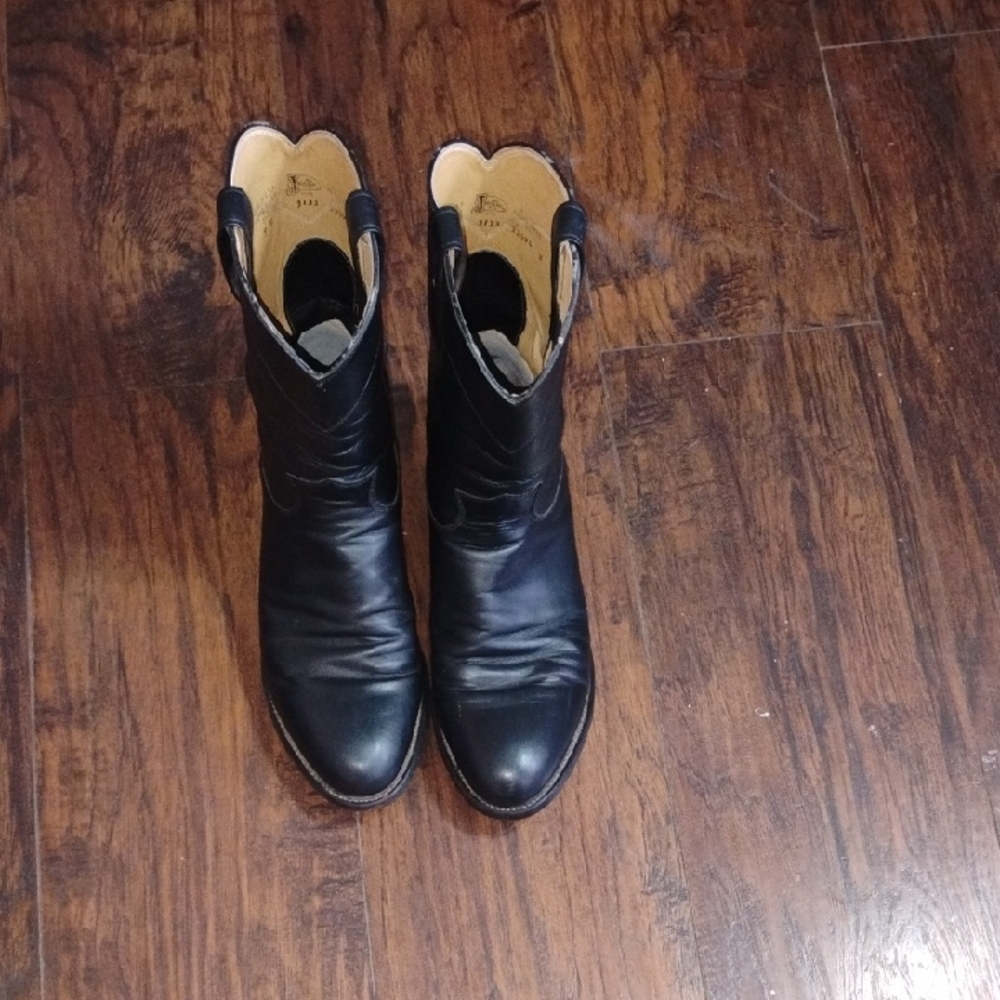 Justin Boots Black and Tan Leather Footwear